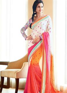 100% Georgette, Silk, Cotton, Chiffon, Net , 5.5 to 6 mtr.