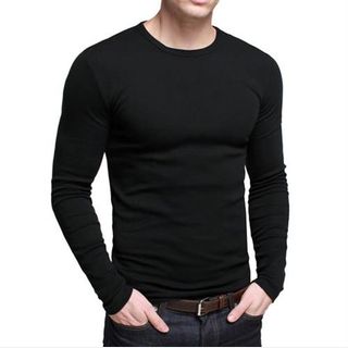 black plain t-shirt for men