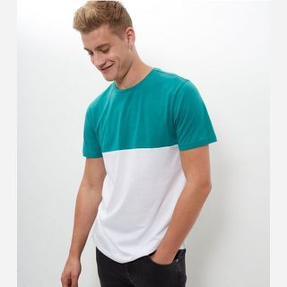 green color block t-shirt for men