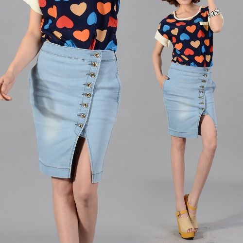 m and s ladies denim skirts