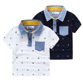 kids cotton knitted polo t-shirt