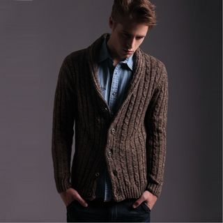 men cotton knitted jacket