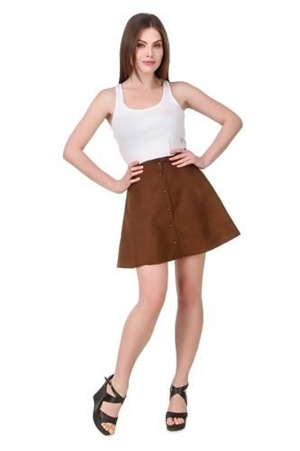 Buy Popnetic Brown Straight Pure Cotton Skirt  Skirts for Women 9404677   Myntra