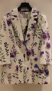 Ladies Flower Printed Pockets Jacket