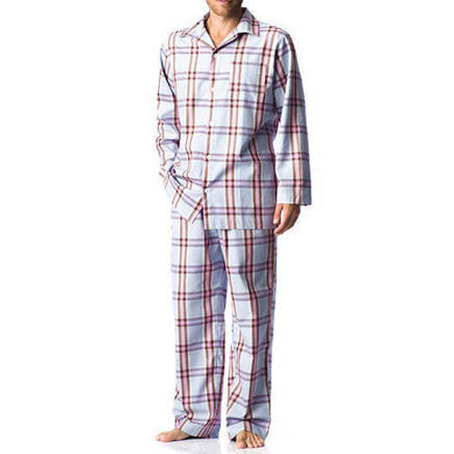 Cotton Check Classic Collar Night suit - Private Lives