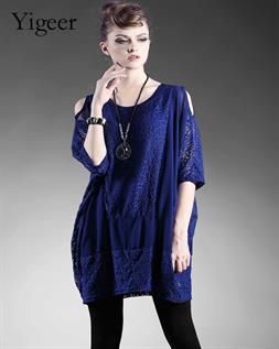 Lace Splicing Hollowed Blouse