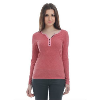 Ladies Henley Knitted T-Shirt