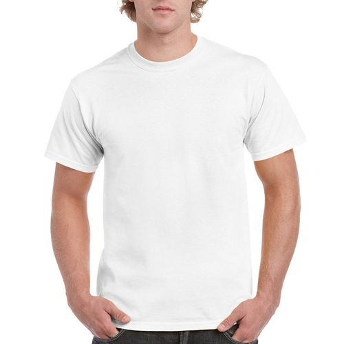 plain white round neck
