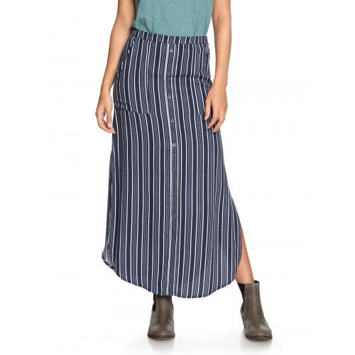 Drape Pocket Maxi Print Skirt