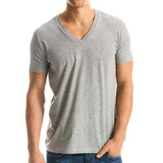 Men's V Neck Grey T-Shirt