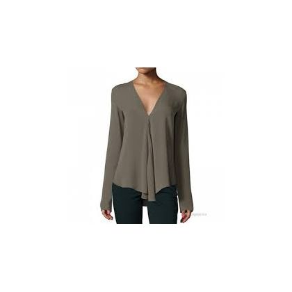 Ladies Casual Fashion Design Long Sleeve Solid Blouses