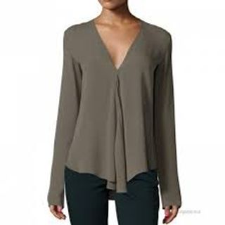 Ladies Casual Fashion Design Long Sleeve Solid Blouses