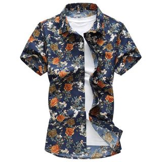Men's Floral Short-Sleeved Shirts