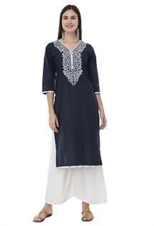 Ladies Casual Navy Blue Kurtis