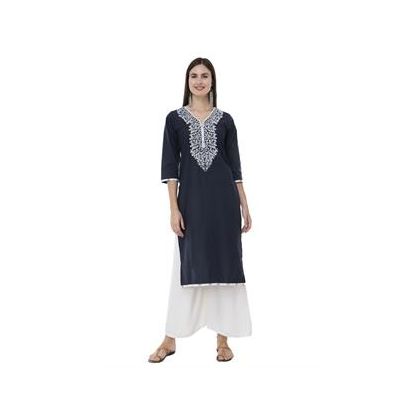 Ladies Casual Navy Blue Kurtis