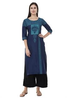 Ladies Navi Blue A Line Kurtis