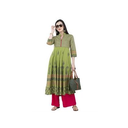 Mehndi Green Anarkali Kurtis