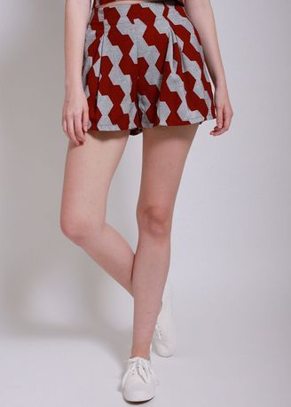 Jane Geo Maze Print Shorts