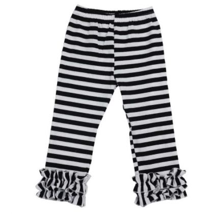 Girls Striped Ruffle Pants