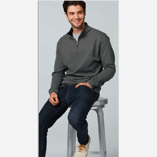 Men's Grey Half Chest Zip Sweatshirts