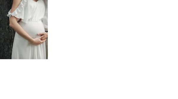 Draped Cold-Shoulder Maternity Dress