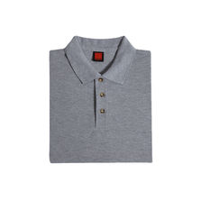 Ash Grey Melange Pique Polo Shirt