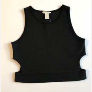 Cut Out Ribbed Crop Top