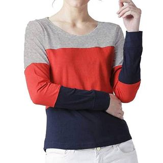 Ladies Round Neck Solid Color T-Shirts