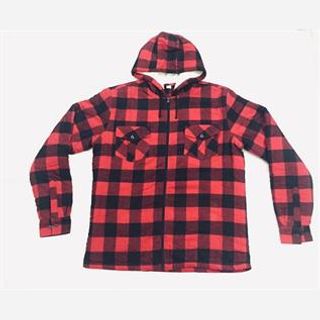 Hoody with Flannel Lining Sherpa Shirts