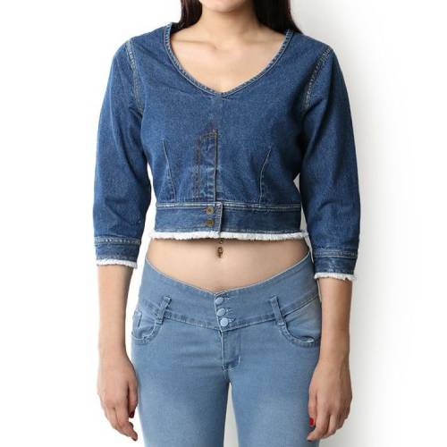 Ladies Denim Crop Top