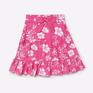 Girls Floral Print Skirt
