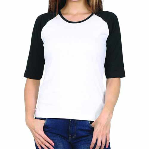 Women Plain White and Black T-shirts