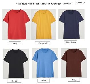 Men's Plain Round Neck T-shirt