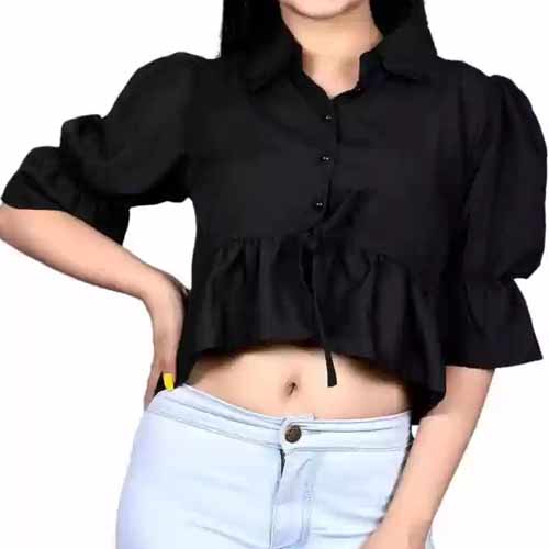 Ladies White Full Sleeves Crop Top at Rs 175/piece, New Industrial  Township, Faridabad