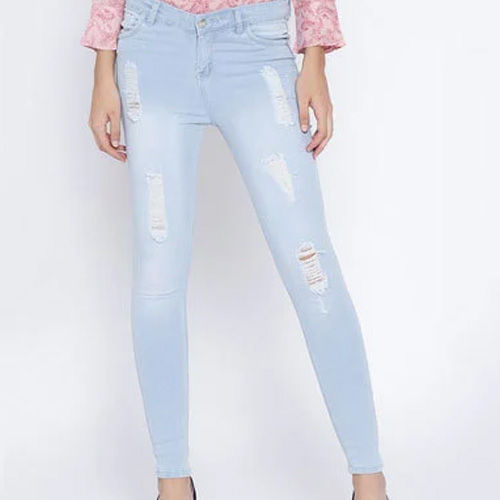 Ladies Rough Denim Jeans