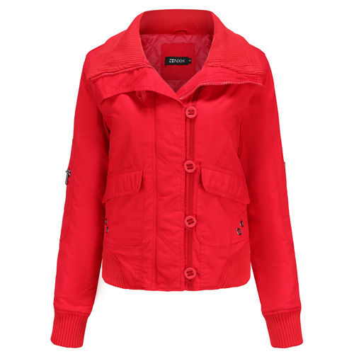 Women High Neck Rib Jackets