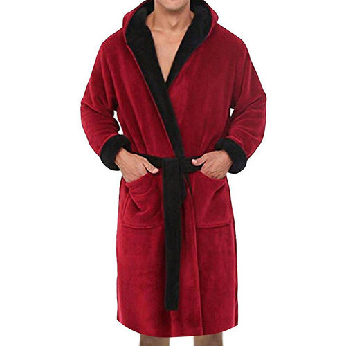 Calsunbaby Men Bath Robe Kimono Fleece Bathrobe Nightgown Spa Sleepwear  Black M - Walmart.com
