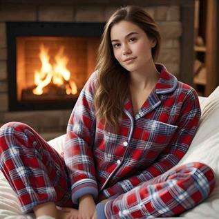 Women Stripes Pattern Cozy Sleepwear