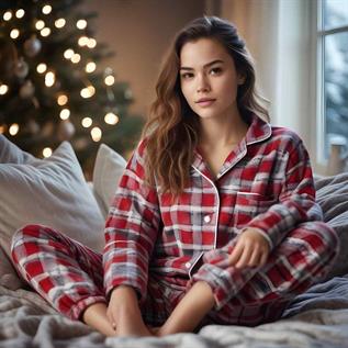 Women Stripes Pattern Cozy Sleepwear
