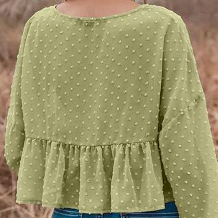Women's Swiss Dot V-Neck Crop Top