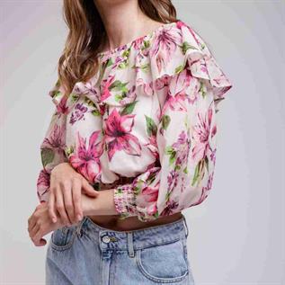Women's Cotton Floral Print Off-Shoulder Tops