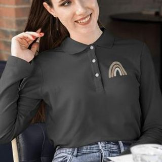 Women's Printed Full Sleeve Polo T-Shirt