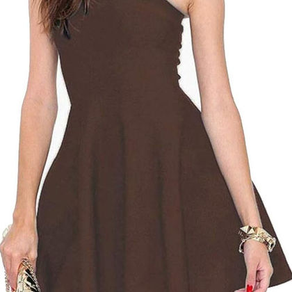 Women's Strapless Pleated Mini Dress