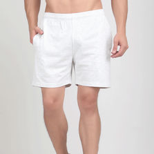 Men White Plain Shorts