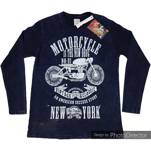 Men Long Sleeves Chest Print T Shirts