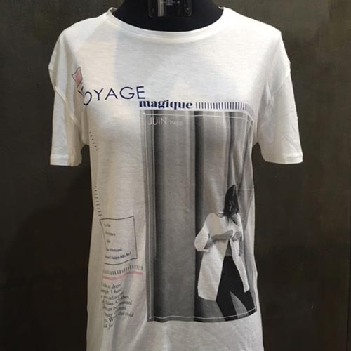 Women Short Sleeves Chest Print T-Shirts