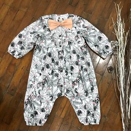 Girls Printed Leafy Onesie