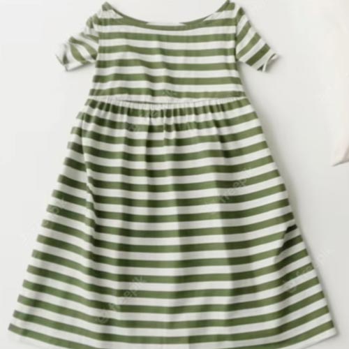 Girls Printed Stripes Dress