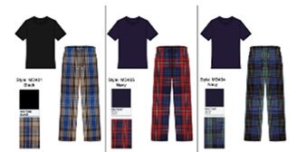 Men Short Sleeve T Shirt Top and Yarn Dyed Check Pants