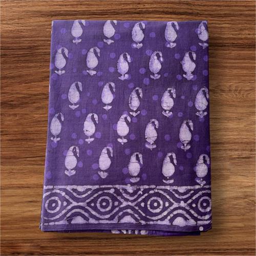 Mulmul Cotton Hand Block Printed Sarees